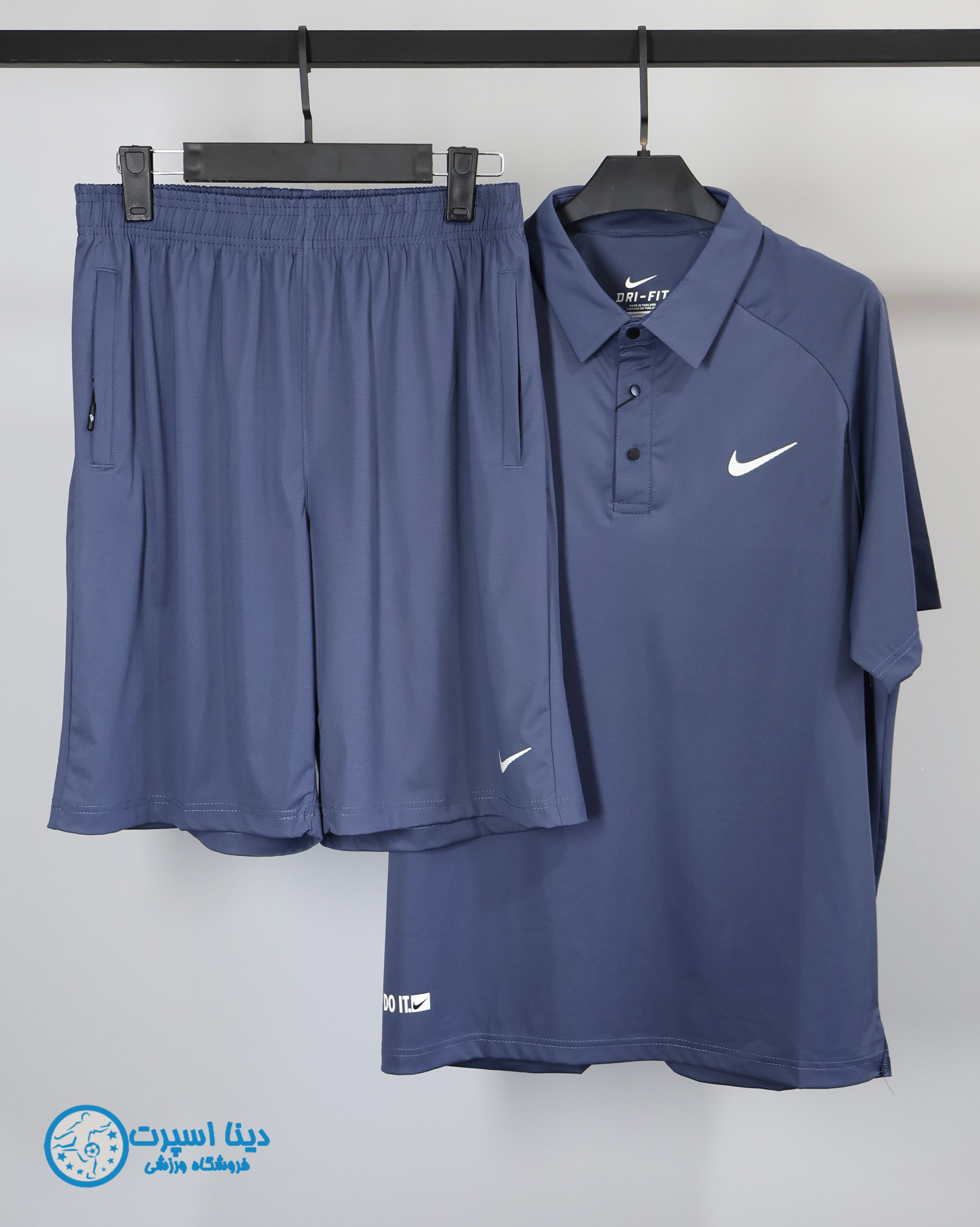 ست تیشرت و شلوارک یقه دار تایلندی  برند Nike